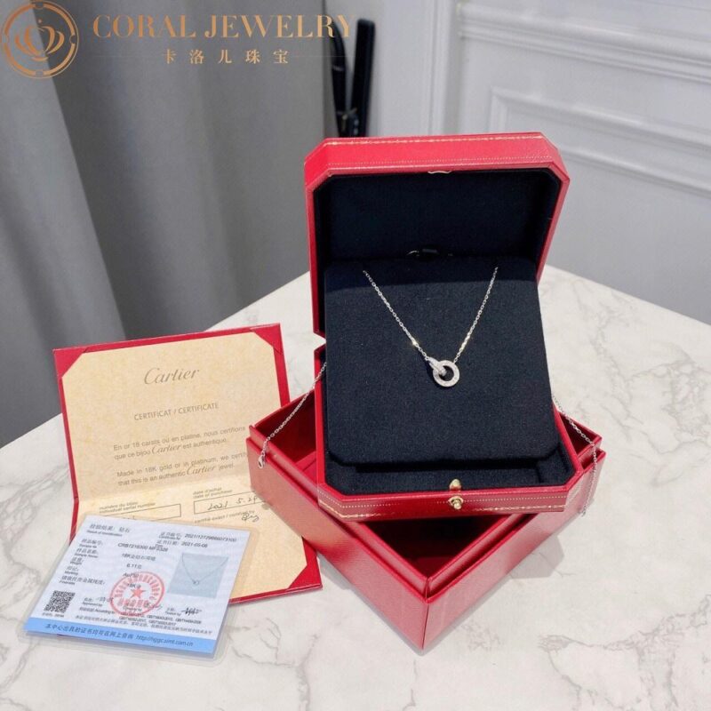 Cartier Love Necklace B7216300 Diamond-paved 18K White Gold 6