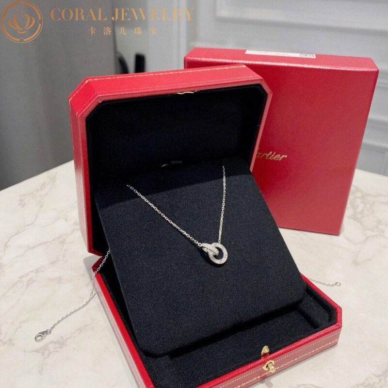 Cartier Love Necklace B7216300 Diamond-paved 18K White Gold 5