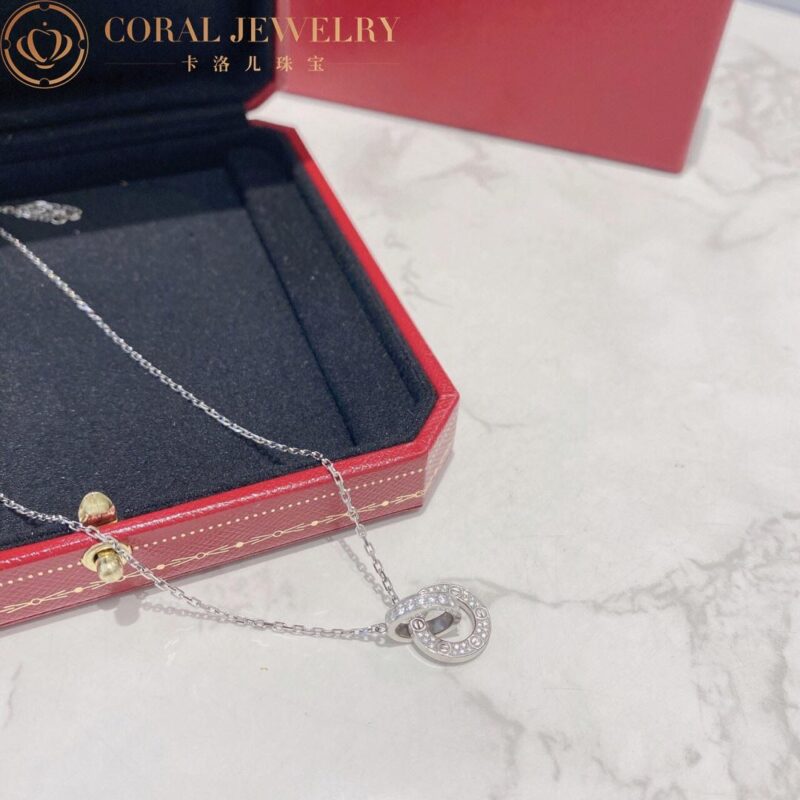 Cartier Love Necklace B7216300 Diamond-paved 18K White Gold 4