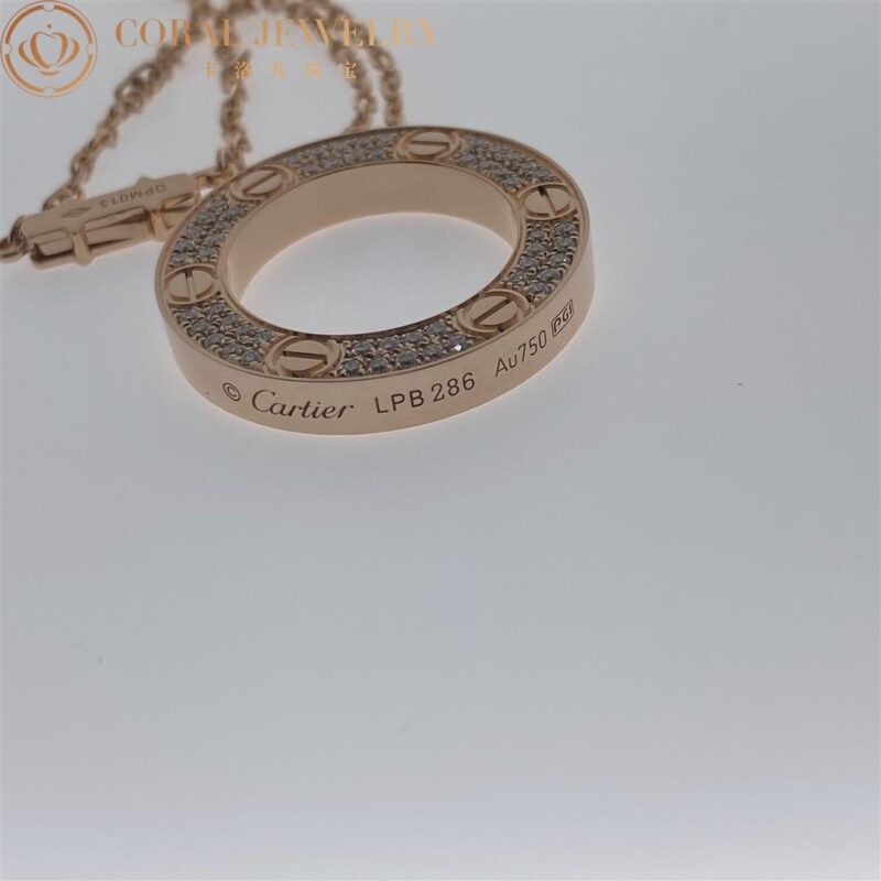 Cartier B7224527 Love Necklace Diamond-paved Rose Gold 11