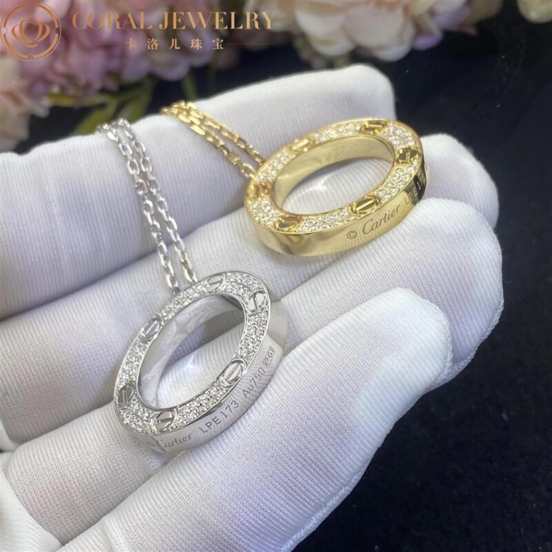 Cartier Love Necklace B7058400 Diamond-paved Yellow Gold 4