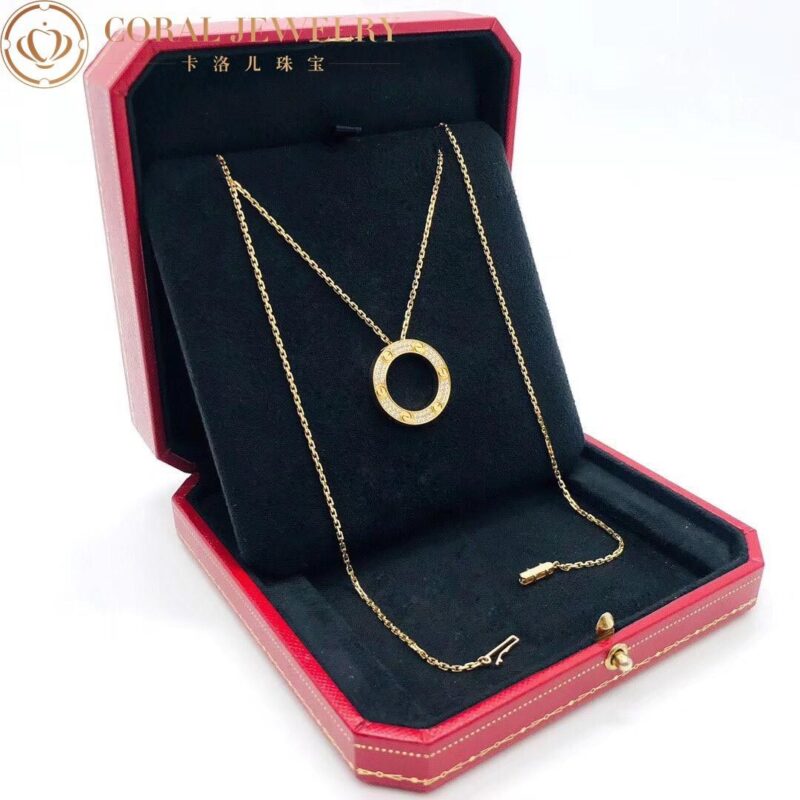 Cartier Love Necklace B7058400 Diamond-paved Yellow Gold 3