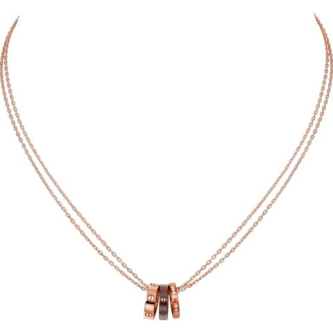 Cartier Love Necklace B3046600 Rose Gold Ceramic Diamond 1