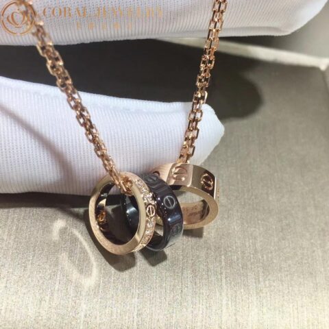 Cartier Love Necklace B3046600 Rose Gold Ceramic Diamond 6