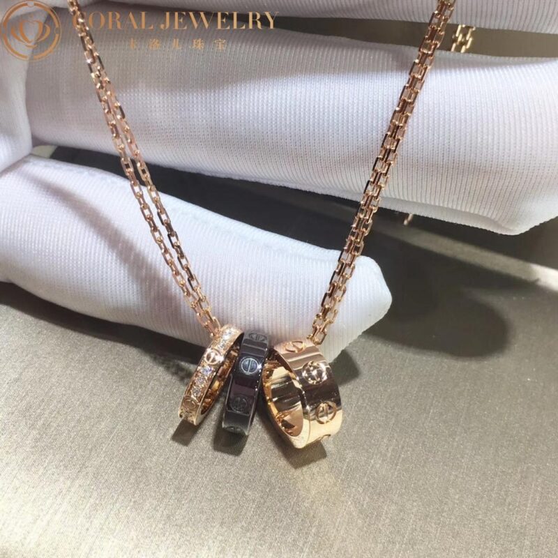 Cartier Love Necklace B3046600 Rose Gold Ceramic Diamond 5