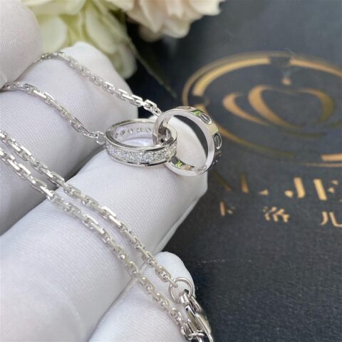 Cartier Love Necklace B7013700 White Gold Diamonds 9