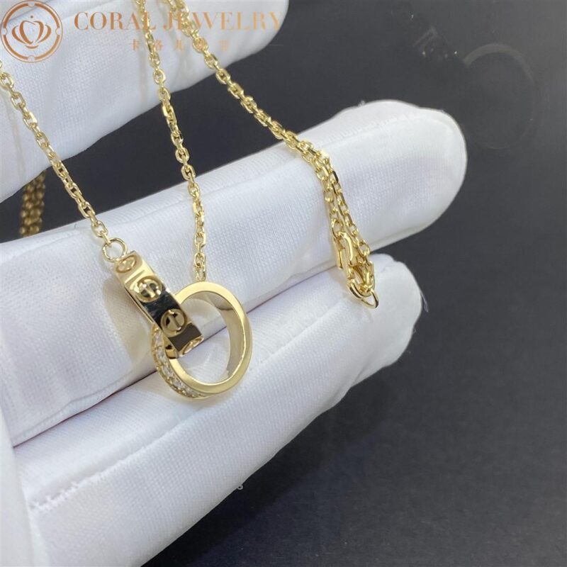 Cartier Love Necklace B7013800 Yellow Gold Diamonds 12