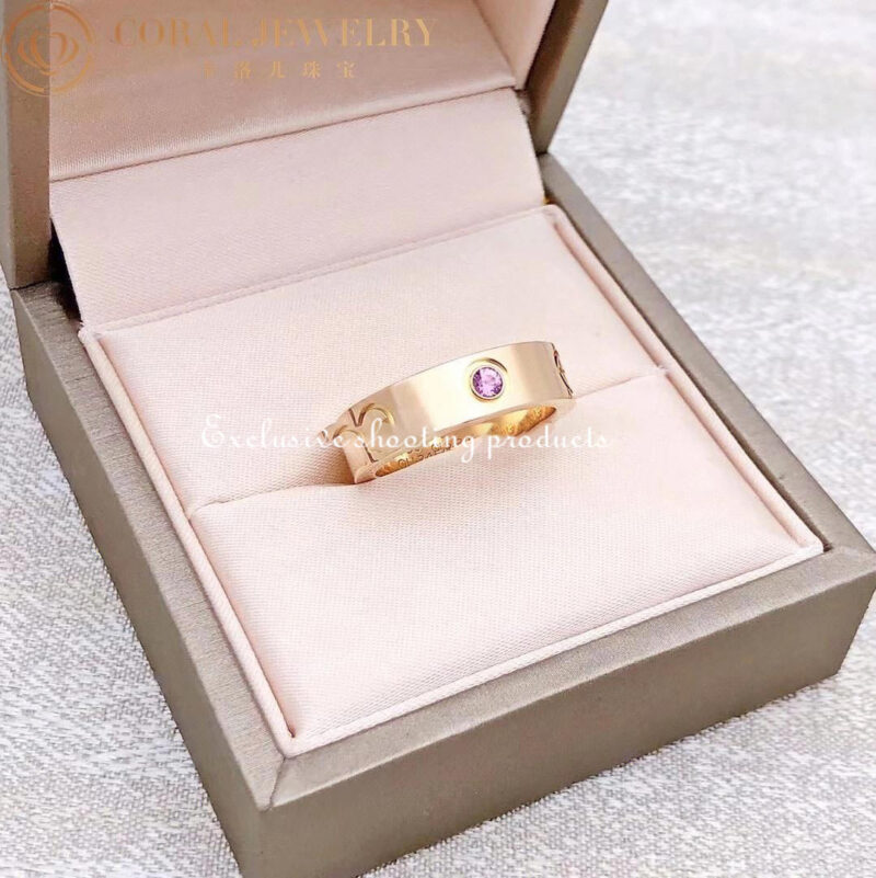 Cartier Love Ring B4064453 18k Pink Gold Pink Sapphire 4