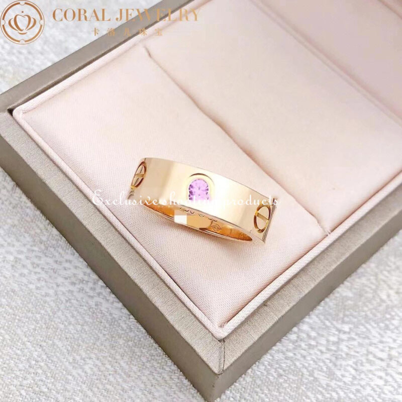 Cartier Love Ring B4064453 18k Pink Gold Pink Sapphire 2