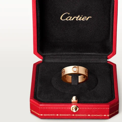 Cartier Love Ring B4087500 3 Diamonds Rose Gold 8