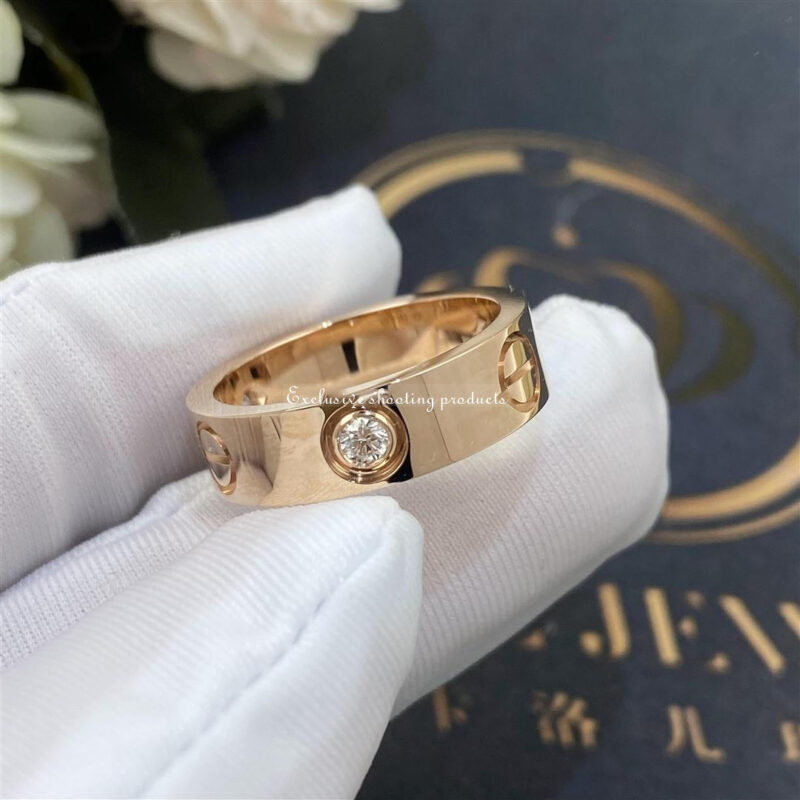 Cartier Love Ring B4087500 3 Diamonds Rose Gold 4