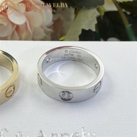 Cartier Love Ring B4032500 3 Diamonds White Gold 9
