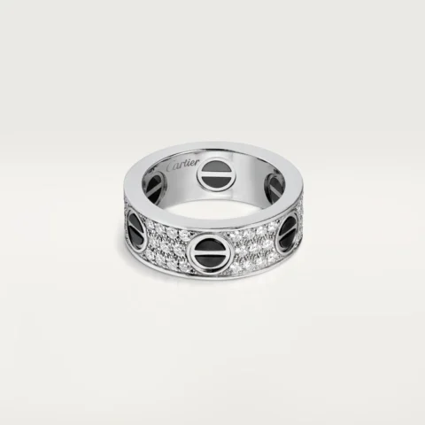 Cartier Love Ring B4207600 Diamond-paved Ceramic White Gold 1