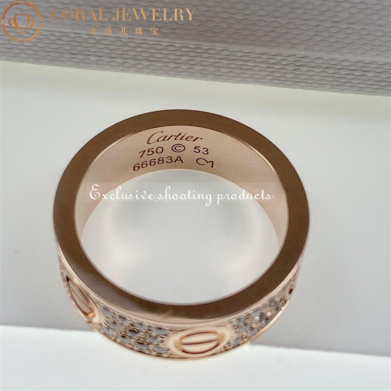 Cartier Love Ring B4087600 Diamond-paved Rose Gold 8