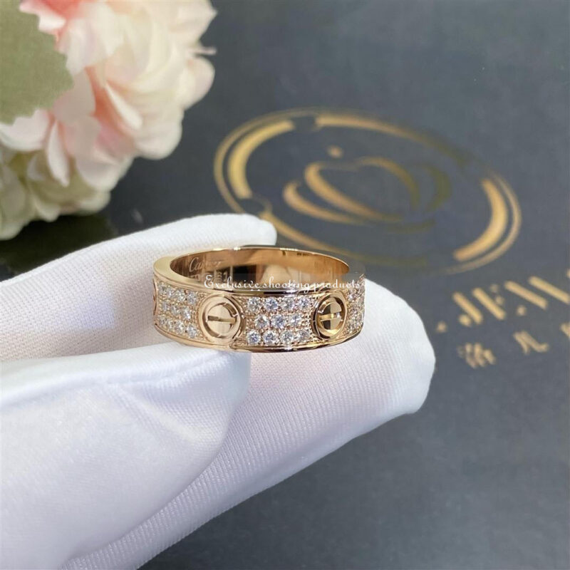 Cartier Love Ring B4087600 Diamond-paved Rose Gold 7