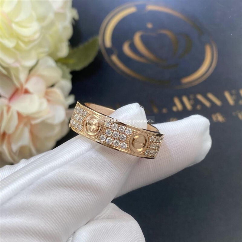 Cartier Love Ring B4087600 Diamond-paved Rose Gold 5