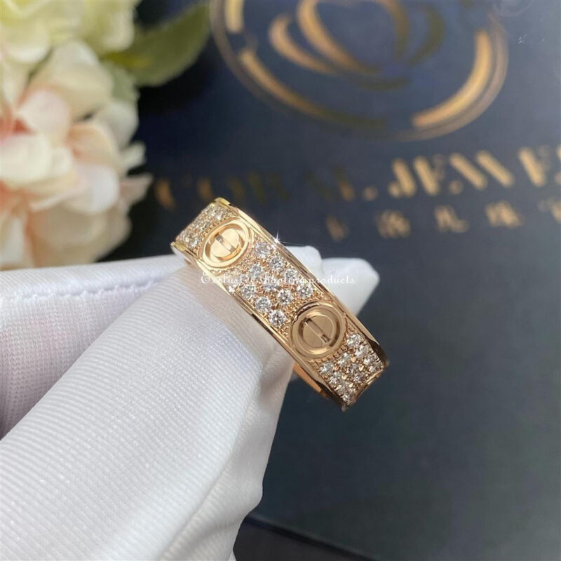 Cartier Love Ring B4087600 Diamond-paved Rose Gold 4