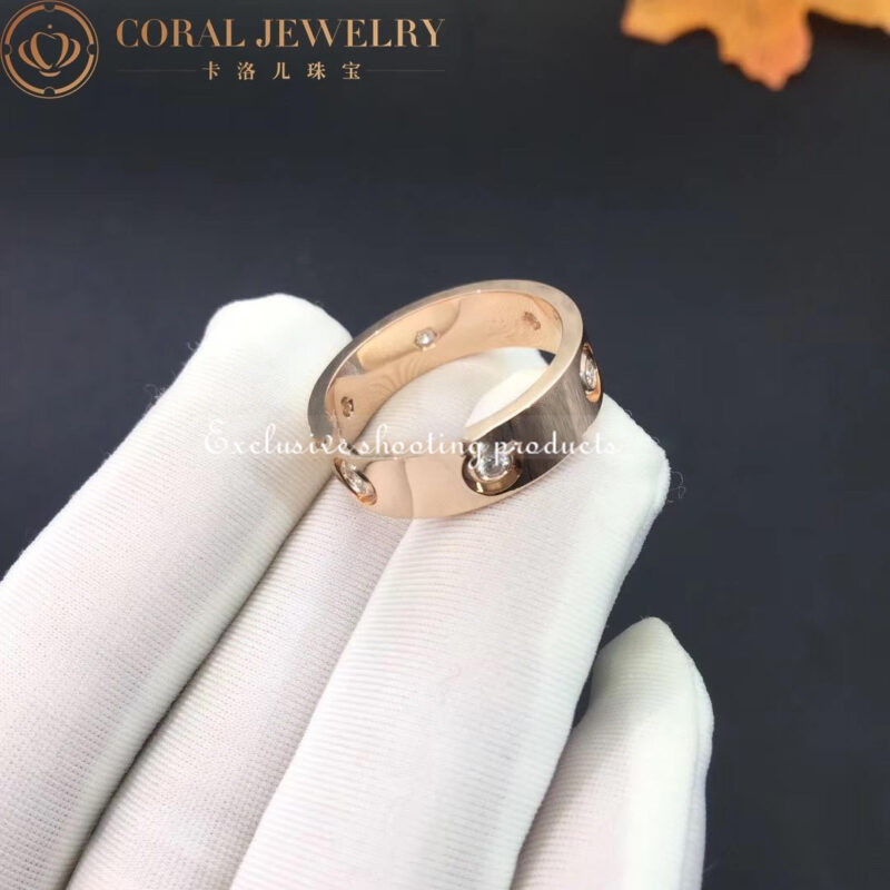 Cartier Love Ring B4097500 Rose Gold 6 Diamonds 2
