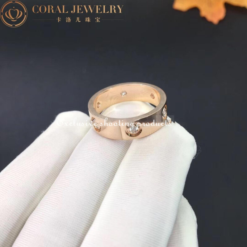 Cartier Love Ring B4097500 Rose Gold 6 Diamonds 5