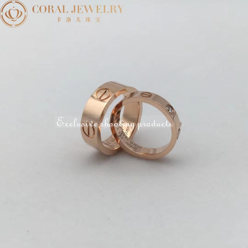 cartier love ring rose gold ref b4084800 coral 1