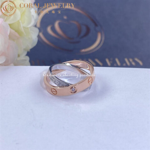 Cartier Love Ring B4094600 Rose Gold White Gold Diamond-paved 9