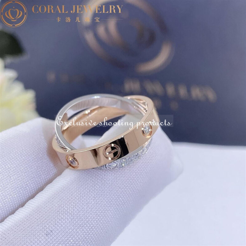 Cartier Love Ring B4094600 Rose Gold White Gold Diamond-paved 2