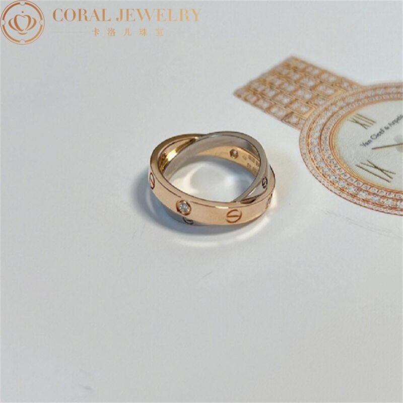 Cartier Love Ring B4094300 Rose Gold White Gold Diamonds 6 Diamonds 7