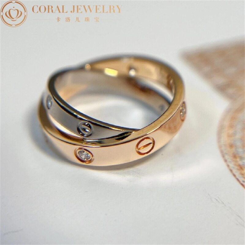 Cartier Love Ring B4094300 Rose Gold White Gold Diamonds 6 Diamonds 5