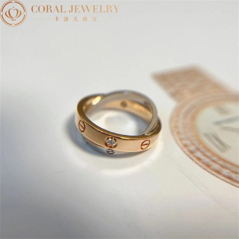 Cartier Love Ring B4094300 Rose Gold White Gold Diamonds 6 Diamonds 3