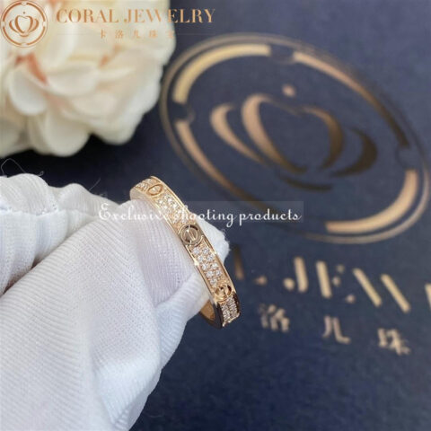 Cartier Love Ring B4218100 Small Model Rose Gold Diamonds 9
