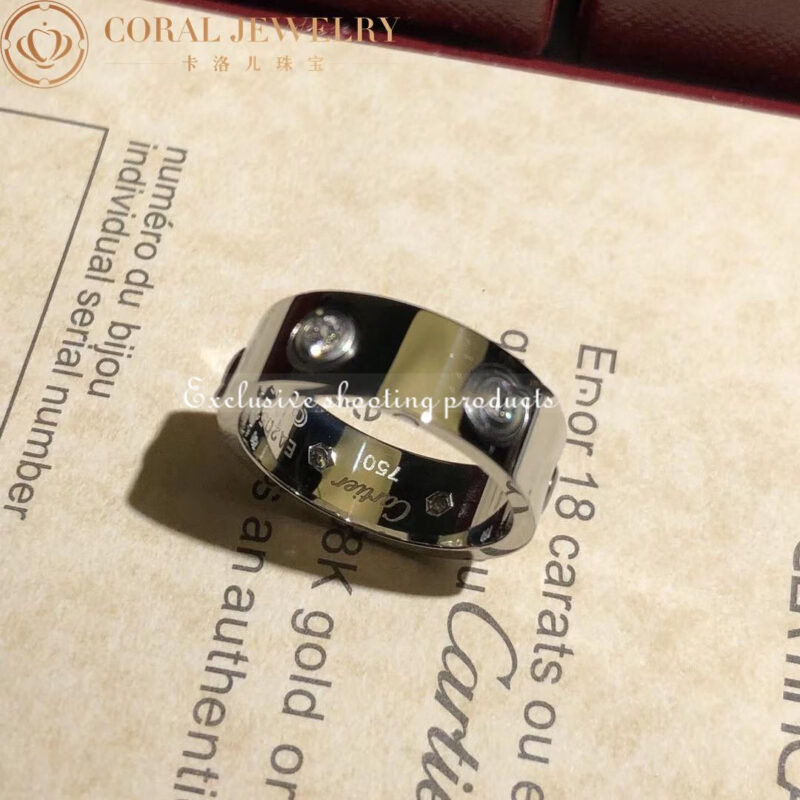 Cartier Love Ring B4026000 White Gold 6 Diamonds 4