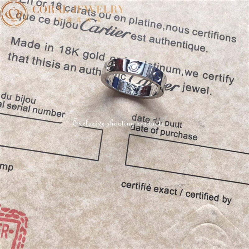 Cartier Love Wedding Band B4050500 1 Diamond White Gold 4