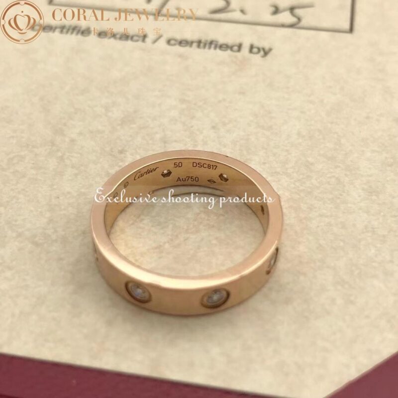 Cartier Love Wedding Band B4050800 8 Diamonds Rose Gold 8