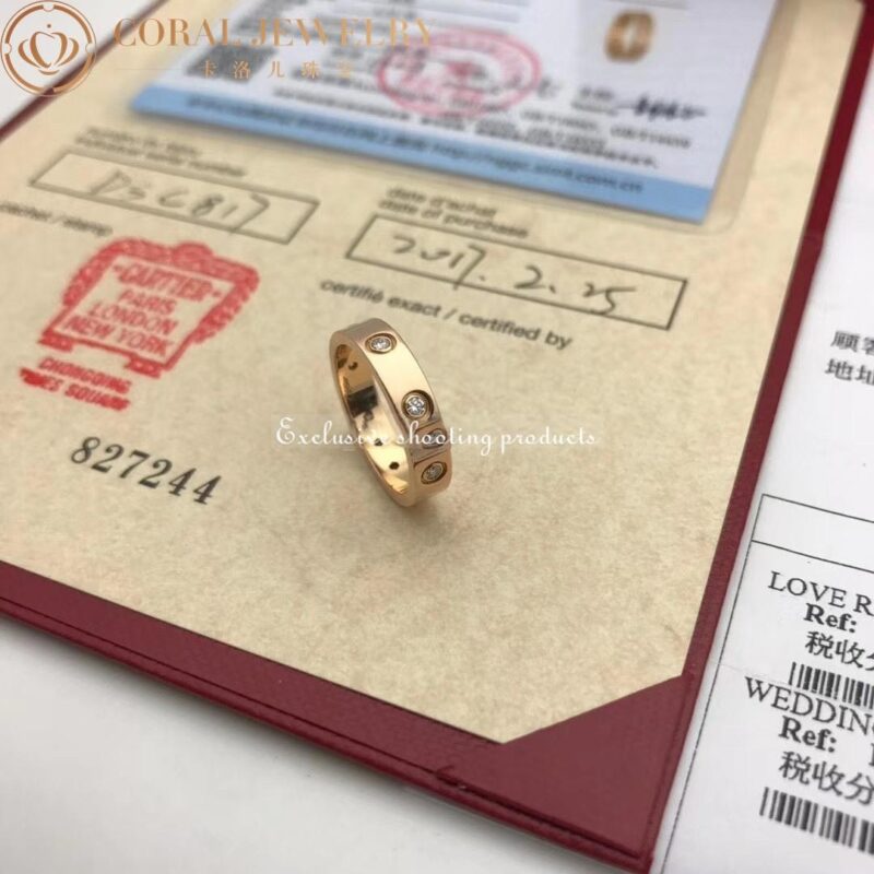 Cartier Love Wedding Band B4050800 8 Diamonds Rose Gold 7