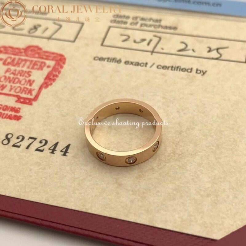 Cartier Love Wedding Band B4050800 8 Diamonds Rose Gold 6