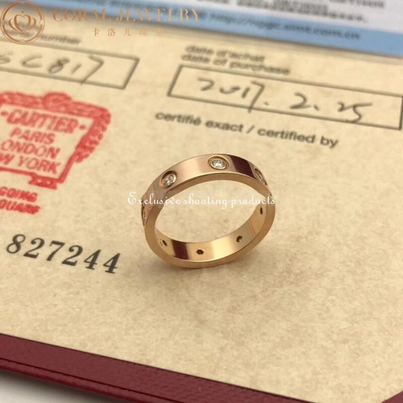 Cartier Love Wedding Band B4050800 8 Diamonds Rose Gold 5