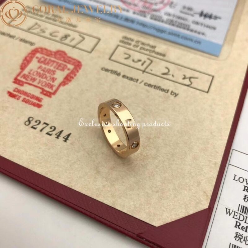 Cartier Love Wedding Band B4050800 8 Diamonds Rose Gold 4