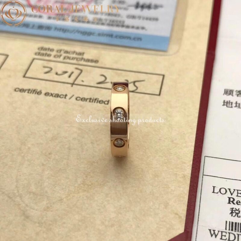 Cartier Love Wedding Band B4050800 8 Diamonds Rose Gold 3