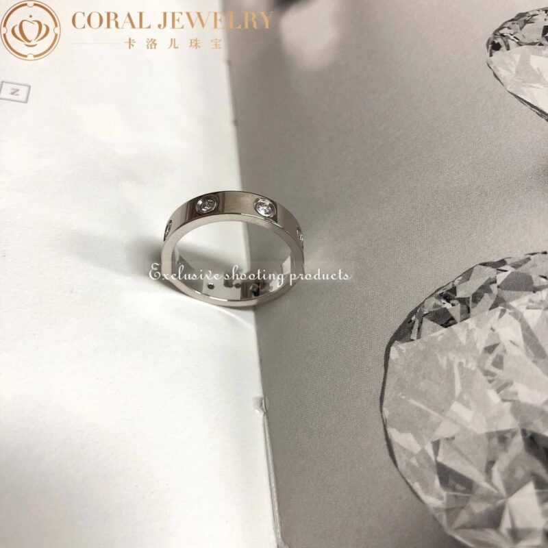 Cartier Love Wedding Band B4050600 8 Diamonds White Gold 6