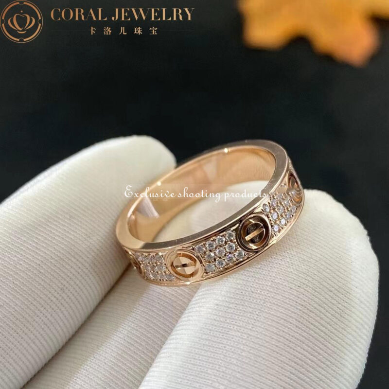 Cartier B4085800 Love Wedding Band Diamond-paved Rose Gold 6