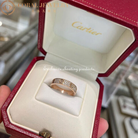 Cartier B4085800 Love Wedding Band Diamond-paved Rose Gold 11