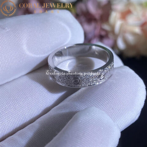 Cartier B4083400 Love Wedding Band Diamond paved White Gold 9