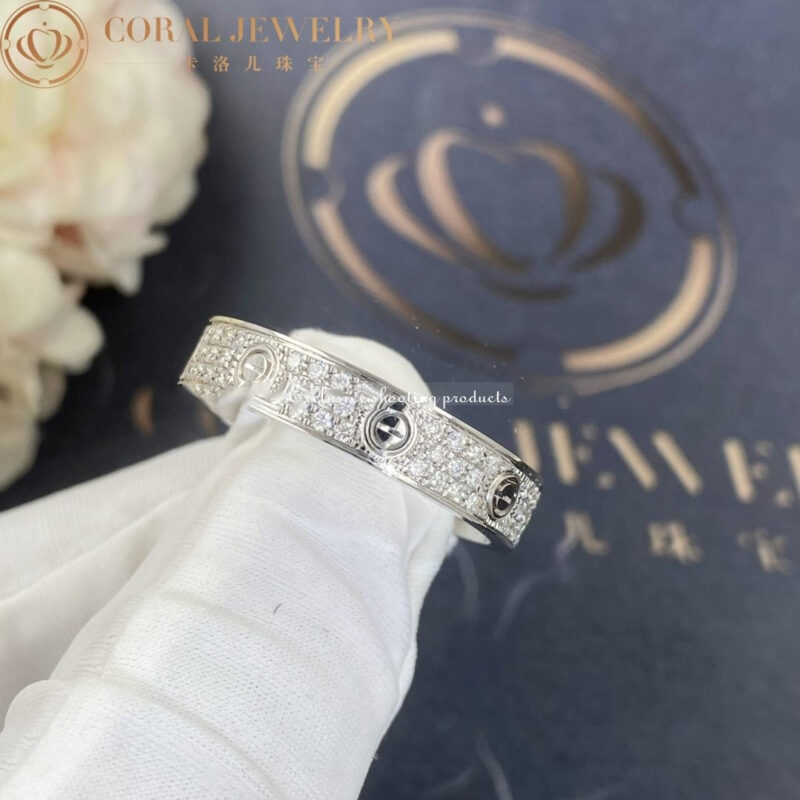 Cartier B4083400 Love Wedding Band Diamond paved White Gold 6