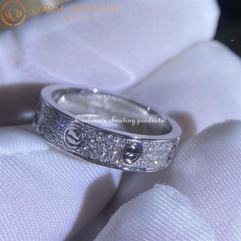 Cartier B4083400 Love Wedding Band Diamond paved White Gold 2