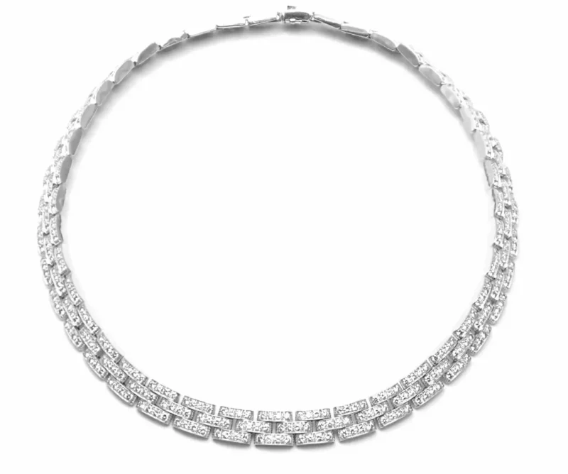 Cartier Maillon Panthère Fine N7408300 Necklace 3 Diamond-paved Rows 6