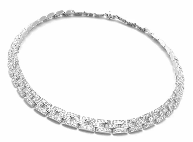 Cartier Maillon Panthère Fine N7408300 Necklace 3 Diamond-paved Rows 5