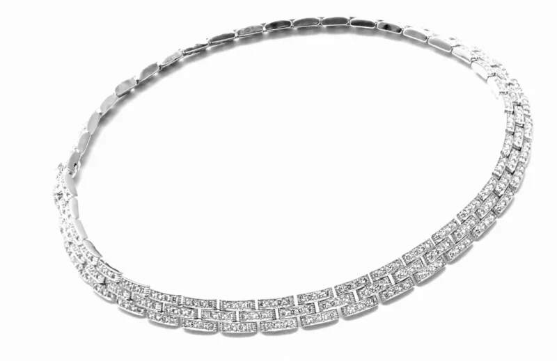 Cartier Maillon Panthère Fine N7408300 Necklace 3 Diamond-paved Rows 4