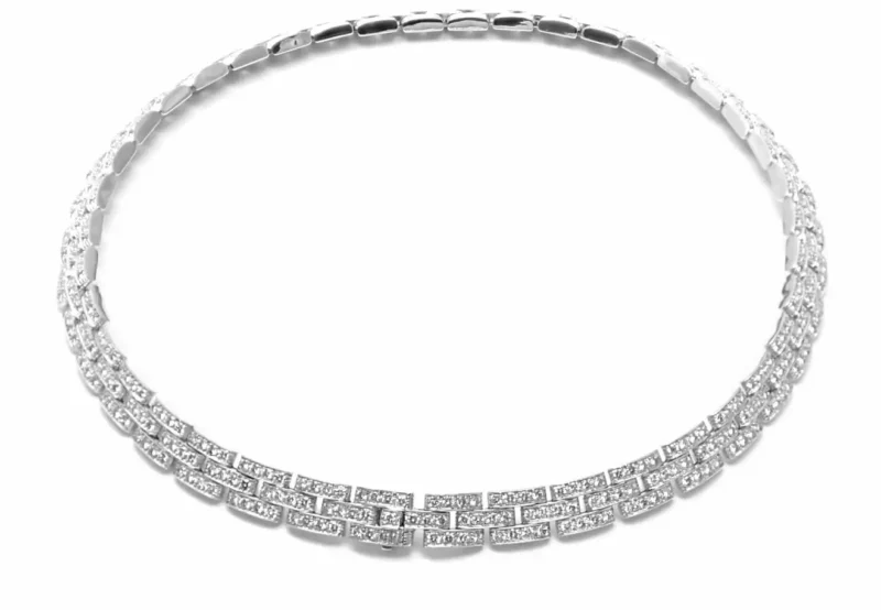 Cartier Maillon Panthère Fine N7408300 Necklace 3 Diamond-paved Rows 3