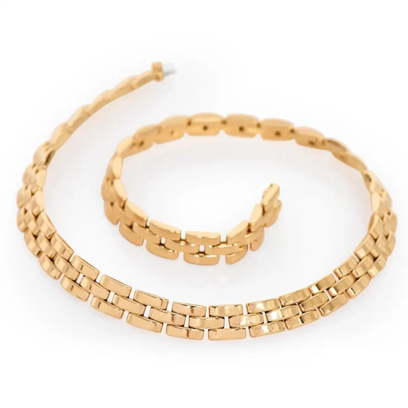 Cartier Maillon Panthere Yellow Gold 3 Row Link Necklace 6