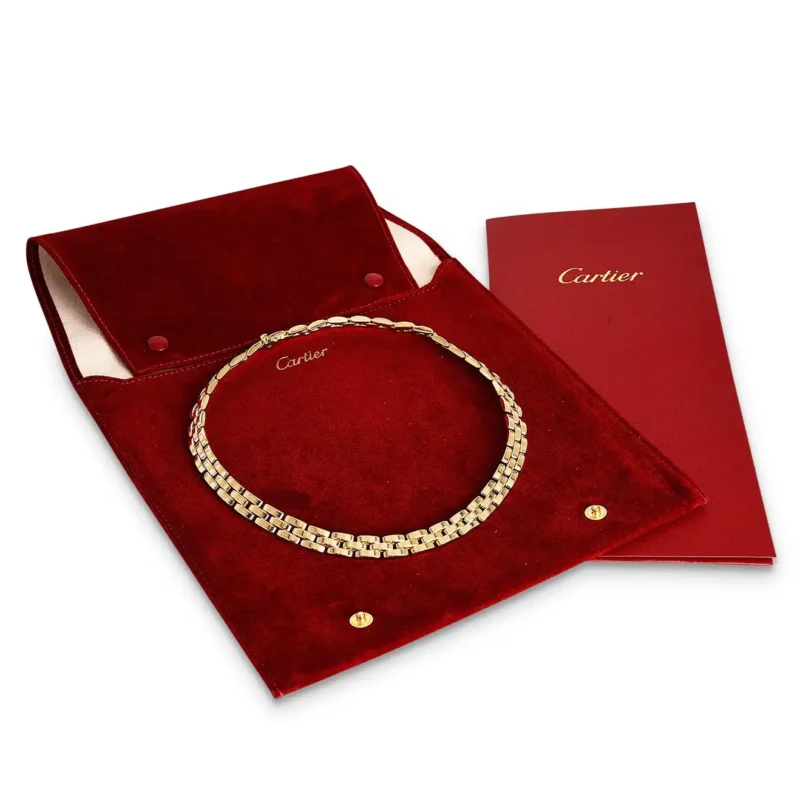 Cartier Maillon Panthere Yellow Gold 3 Row Link Necklace 2